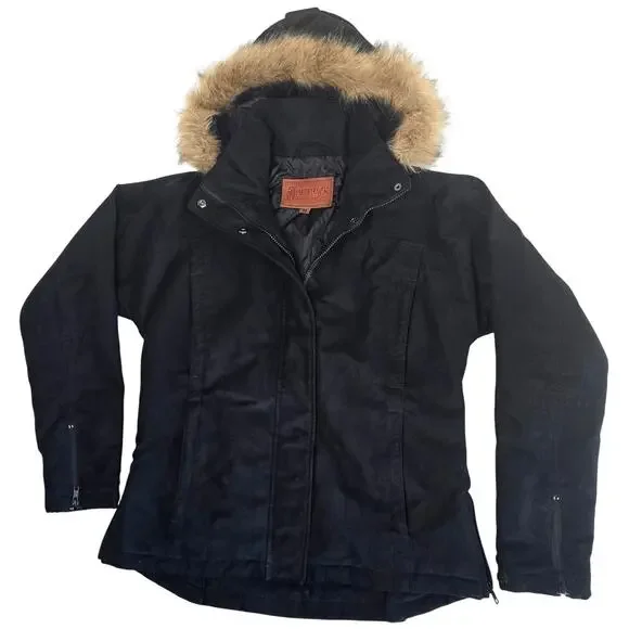 Outback Trading Co. Black Microsuede Jacket Insulated Quilted Gold Cup Women's M - Picture 1 of 10